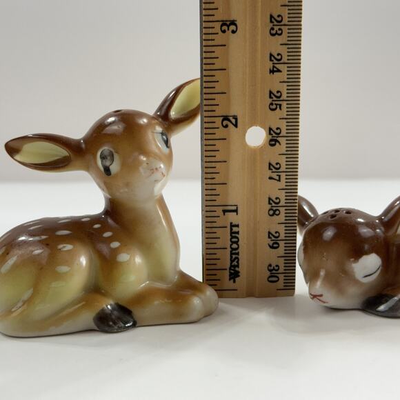 Vintage Spotted Fawn Salt & Pepper Shakers Occupied Japan Baby Deer San Diego - Picture 14 of 14